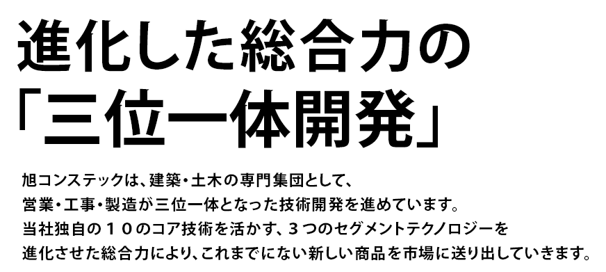 進化した総合力の「三位一体開発」